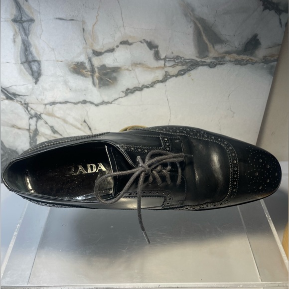 Church’s shoe men PRADA black leather dress oxford sz 9 - Picture 14 of 16